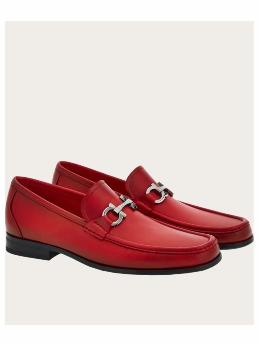 Ferragamo Red Leather Loafers